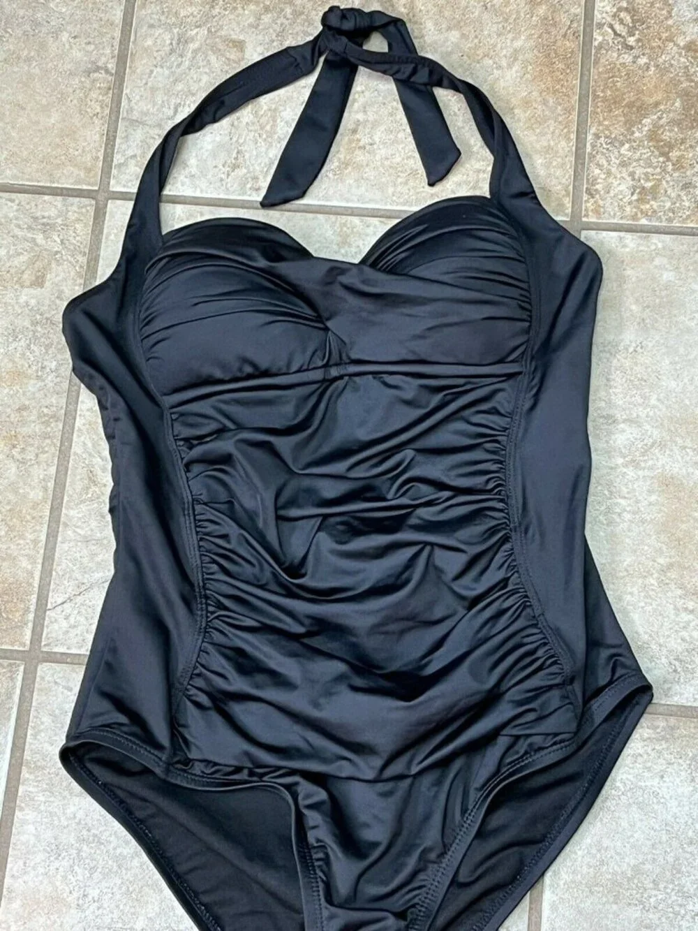 Liz Claiborne- Womens Sweetheart Maillot 1-Pc Swimsuit size: 6 Black U8-19